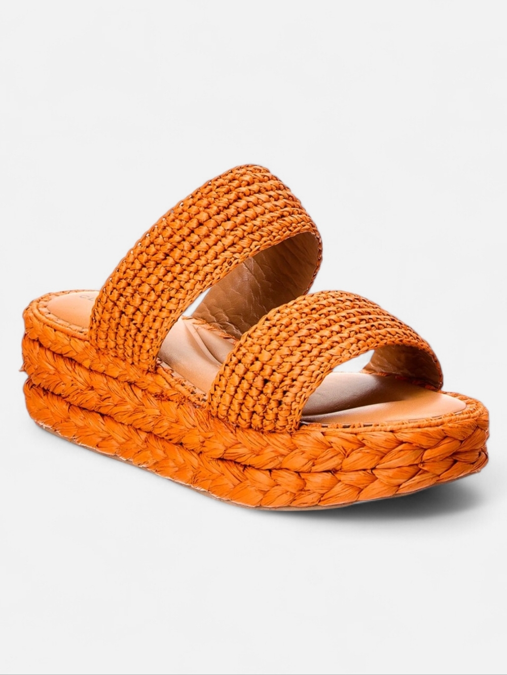 Clergerie Arlene Raffia Sandal In Orange, 38.5